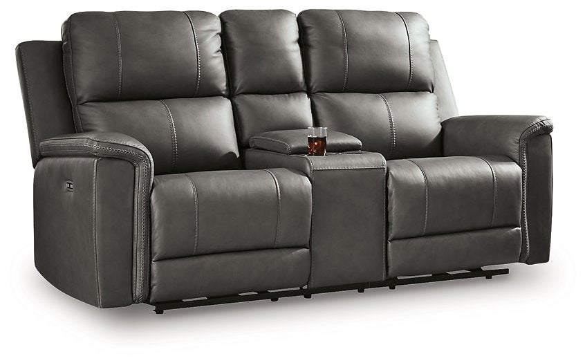 Bleckley Power Reclining Loveseat with Console - Furniture 4 Less (Jacksonville, NC)