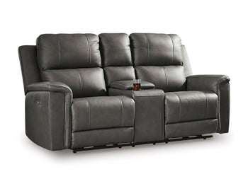Bleckley Power Reclining Loveseat with Console - Furniture 4 Less (Jacksonville, NC)