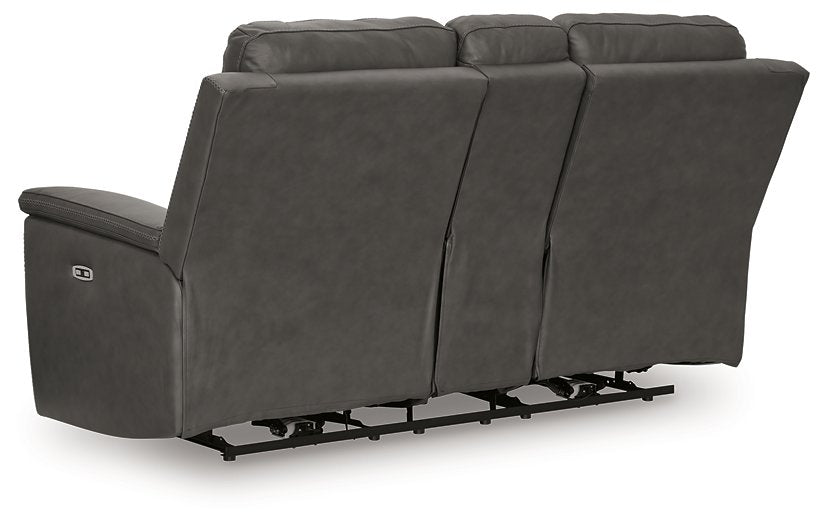 Bleckley Power Reclining Loveseat with Console - Furniture 4 Less (Jacksonville, NC)