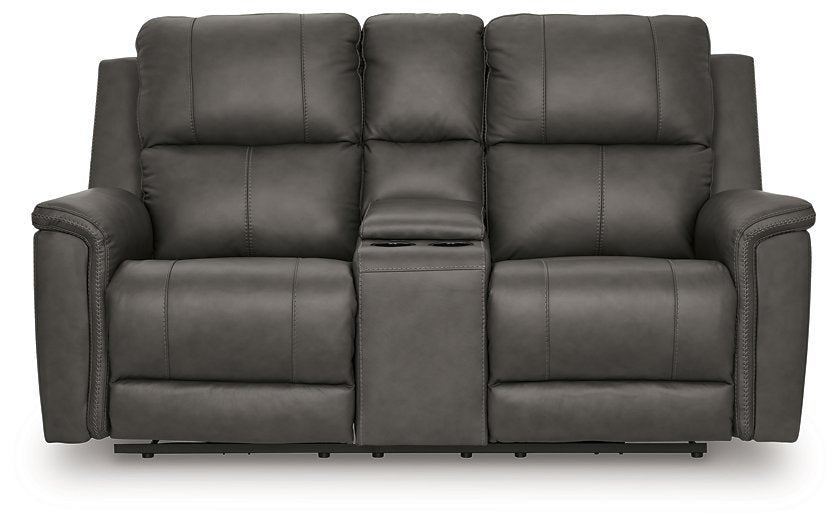 Bleckley Power Reclining Loveseat with Console - Furniture 4 Less (Jacksonville, NC)