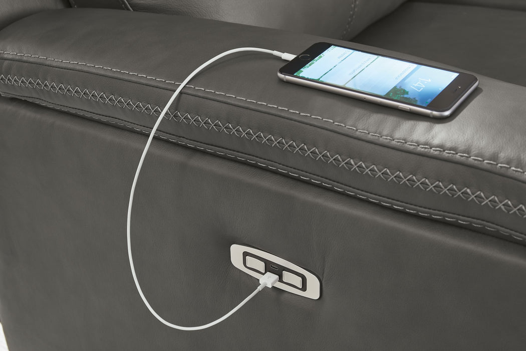 Bleckley Power Reclining Loveseat with Console - Furniture 4 Less (Jacksonville, NC)