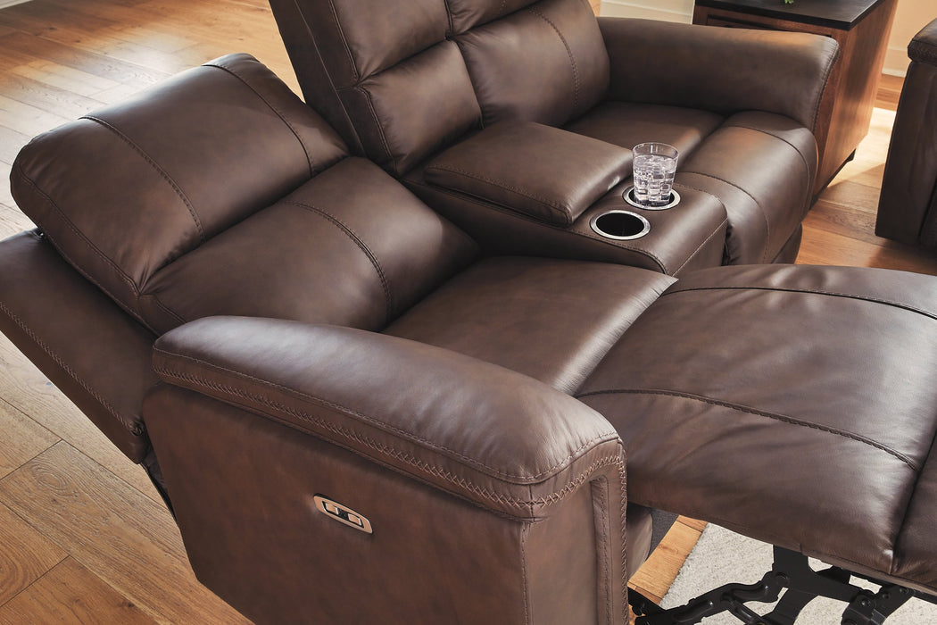 Bleckley Power Reclining Loveseat with Console - Furniture 4 Less (Jacksonville, NC)