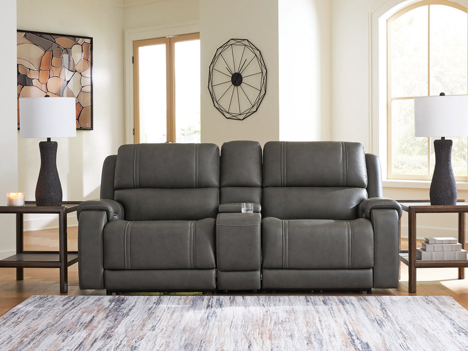 5Z - Pittson Power Reclining Sectional Loveseat with Console - Furniture 4 Less (Jacksonville, NC)