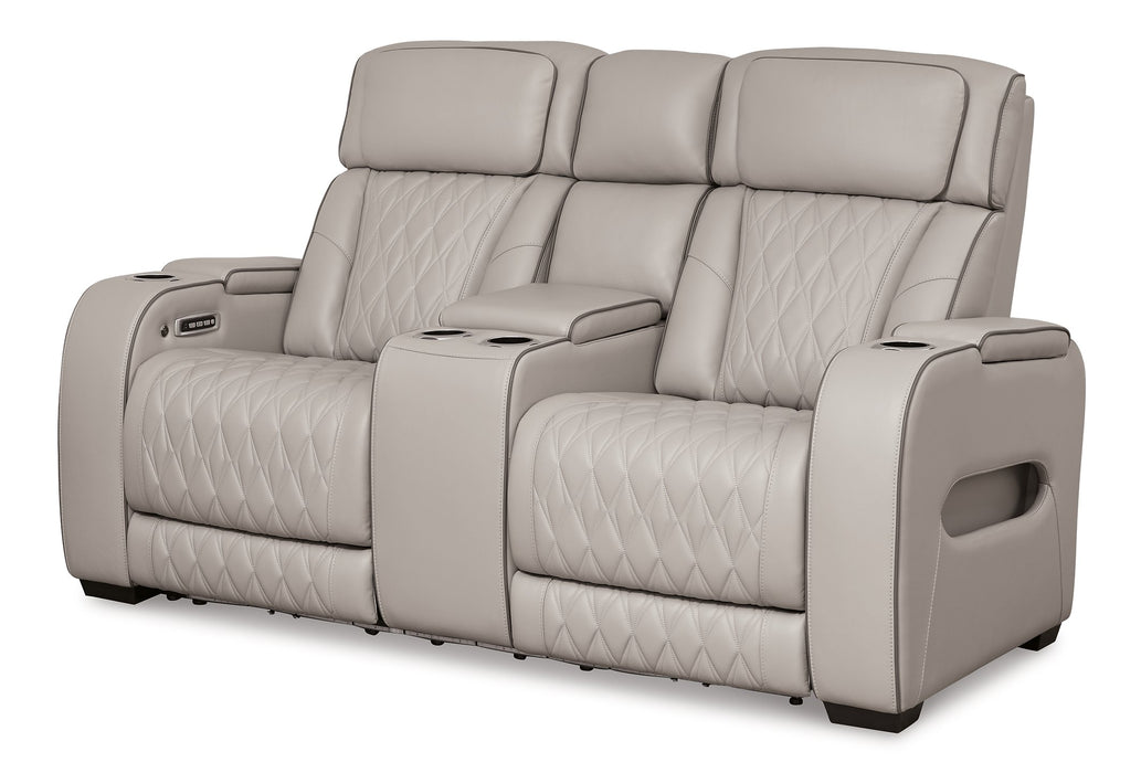Boyington Power Reclining Loveseat with Console - Furniture 4 Less (Jacksonville, NC)