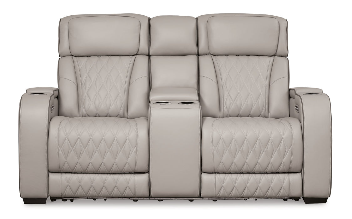 Boyington Power Reclining Loveseat with Console - Furniture 4 Less (Jacksonville, NC)