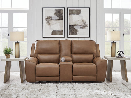 DeepWakes Power Reclining Loveseat with Console - Furniture 4 Less (Jacksonville, NC)