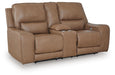 DeepWakes Power Reclining Loveseat with Console - Furniture 4 Less (Jacksonville, NC)