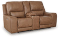 DeepWakes Power Reclining Loveseat with Console - Furniture 4 Less (Jacksonville, NC)