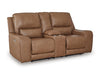 DeepWakes Power Reclining Loveseat with Console - Furniture 4 Less (Jacksonville, NC)