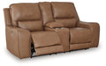 DeepWakes Power Reclining Loveseat with Console - Furniture 4 Less (Jacksonville, NC)