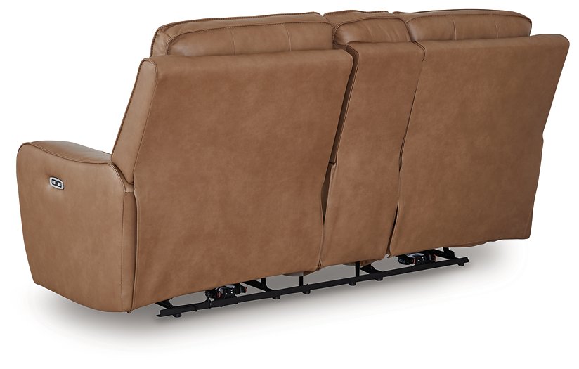 DeepWakes Power Reclining Loveseat with Console - Furniture 4 Less (Jacksonville, NC)
