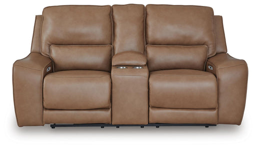 DeepWakes Power Reclining Loveseat with Console - Furniture 4 Less (Jacksonville, NC)