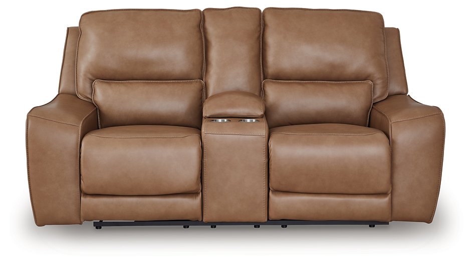 DeepWakes Power Reclining Loveseat with Console - Furniture 4 Less (Jacksonville, NC)