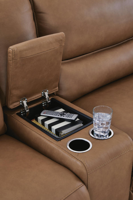 DeepWakes Power Reclining Sectional with Chaise - Furniture 4 Less (Jacksonville, NC)