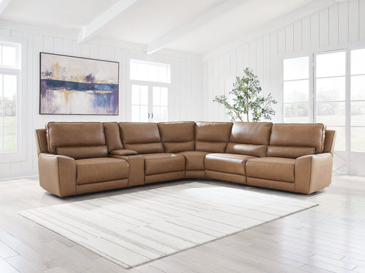 DeepWakes Reclining Sectional with Storage Console - Furniture 4 Less (Jacksonville, NC)