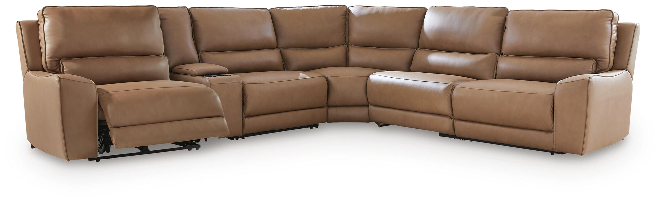 DeepWakes Reclining Sectional with Storage Console - Furniture 4 Less (Jacksonville, NC)