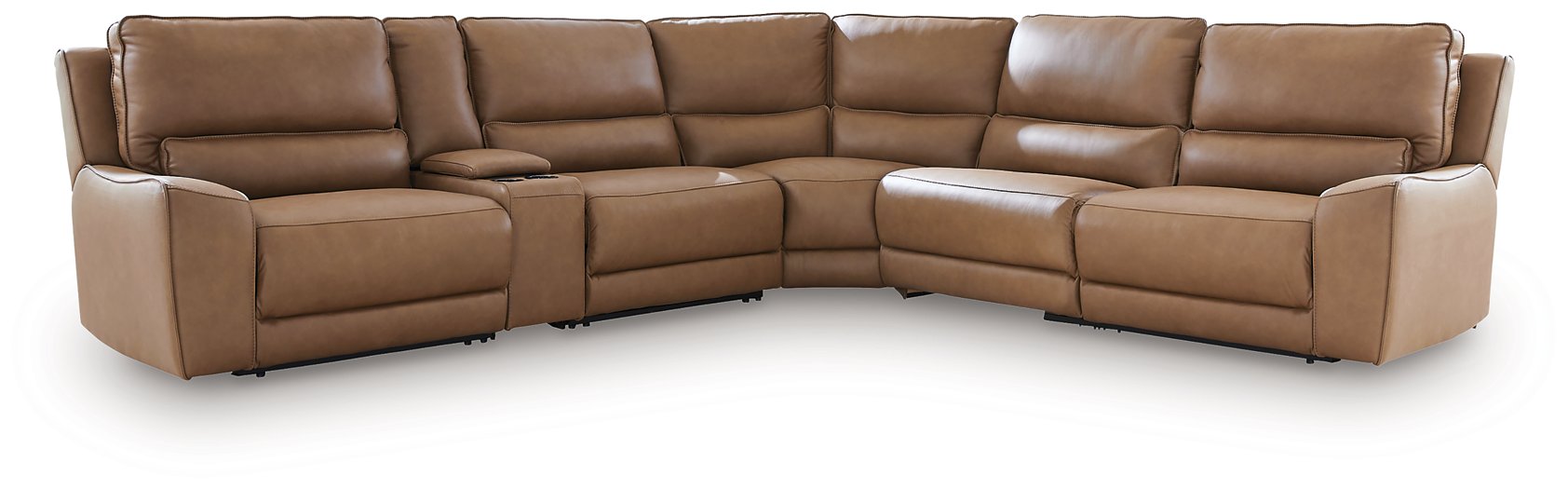 DeepWakes Reclining Sectional with Storage Console - Furniture 4 Less (Jacksonville, NC)
