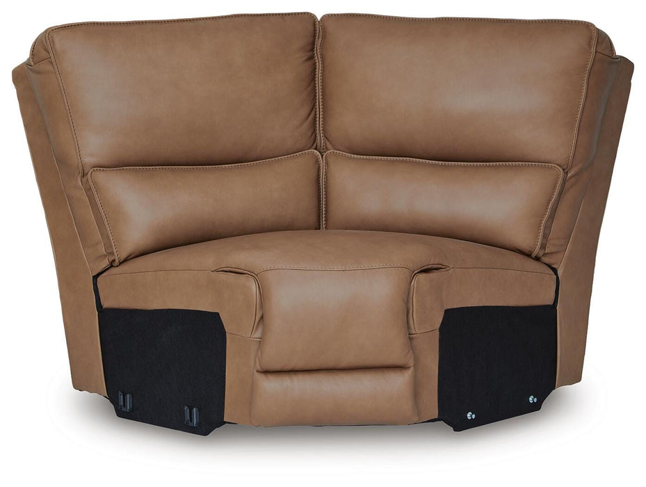 DeepWakes Reclining Sectional with Storage Console - Furniture 4 Less (Jacksonville, NC)