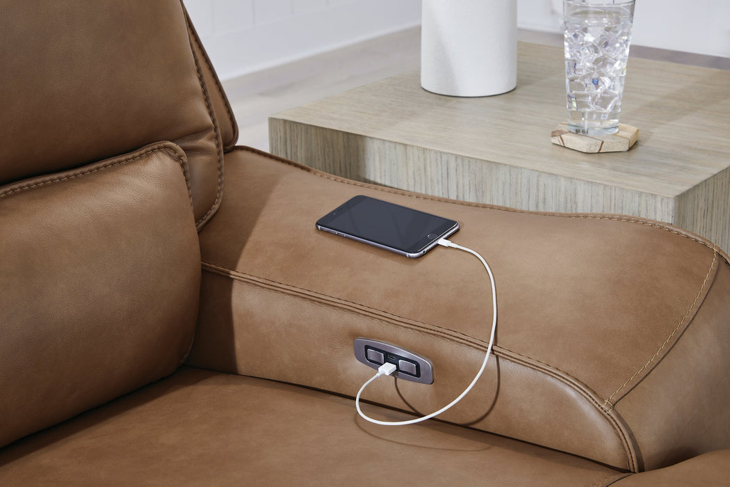 DeepWakes Power Reclining Sectional with Chaise - Furniture 4 Less (Jacksonville, NC)