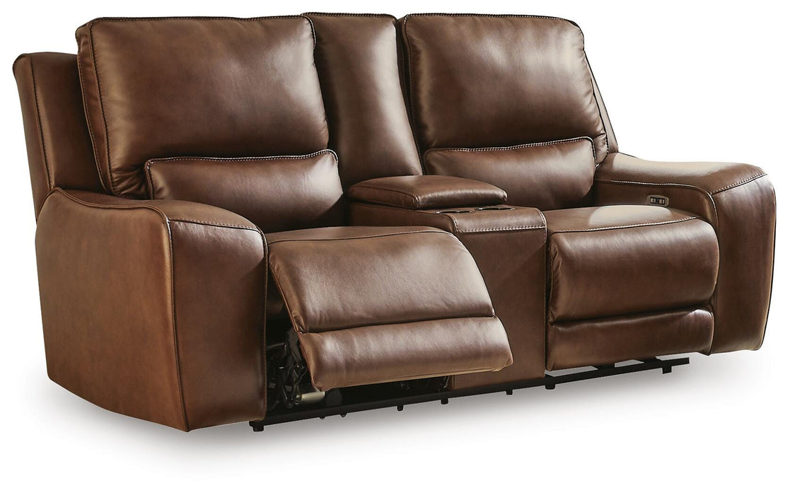 DeepWakes Power Reclining Loveseat with Console - Furniture 4 Less (Jacksonville, NC)