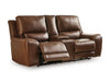 DeepWakes Power Reclining Loveseat with Console - Furniture 4 Less (Jacksonville, NC)
