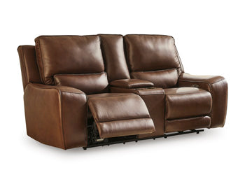 DeepWakes Power Reclining Loveseat with Console - Furniture 4 Less (Jacksonville, NC)