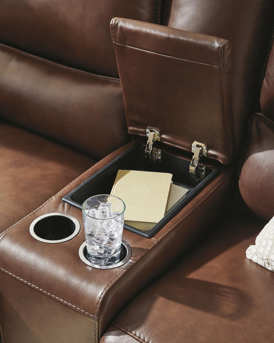 DeepWakes Power Reclining Loveseat with Console - Furniture 4 Less (Jacksonville, NC)
