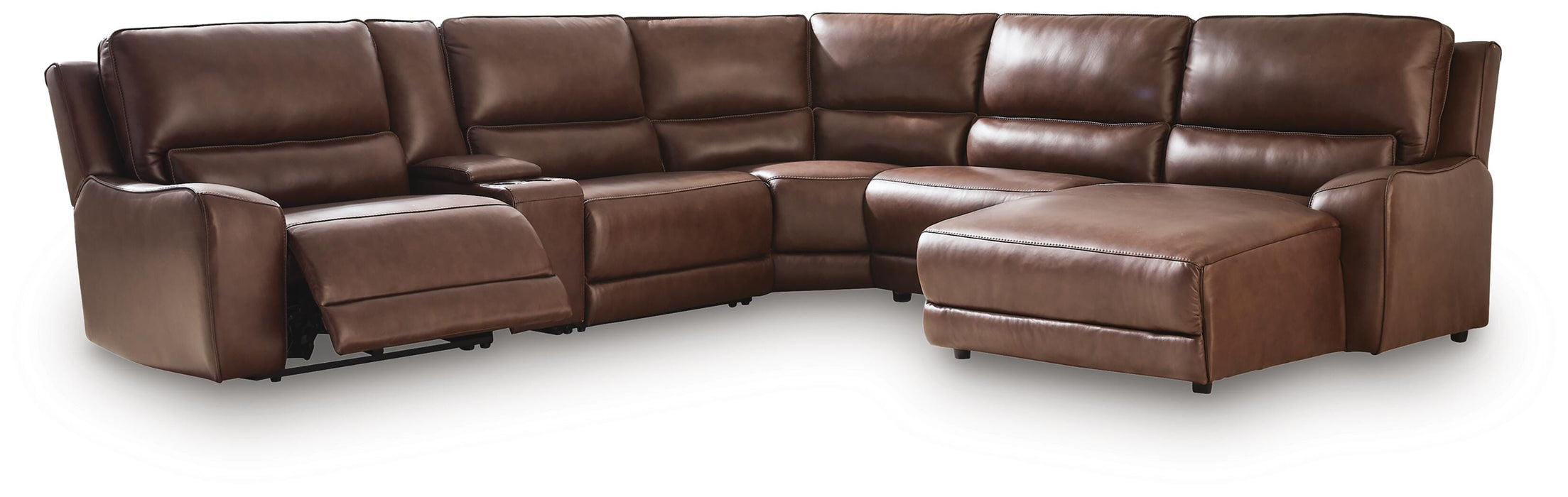 DeepWakes Power Reclining Sectional with Chaise - Furniture 4 Less (Jacksonville, NC)