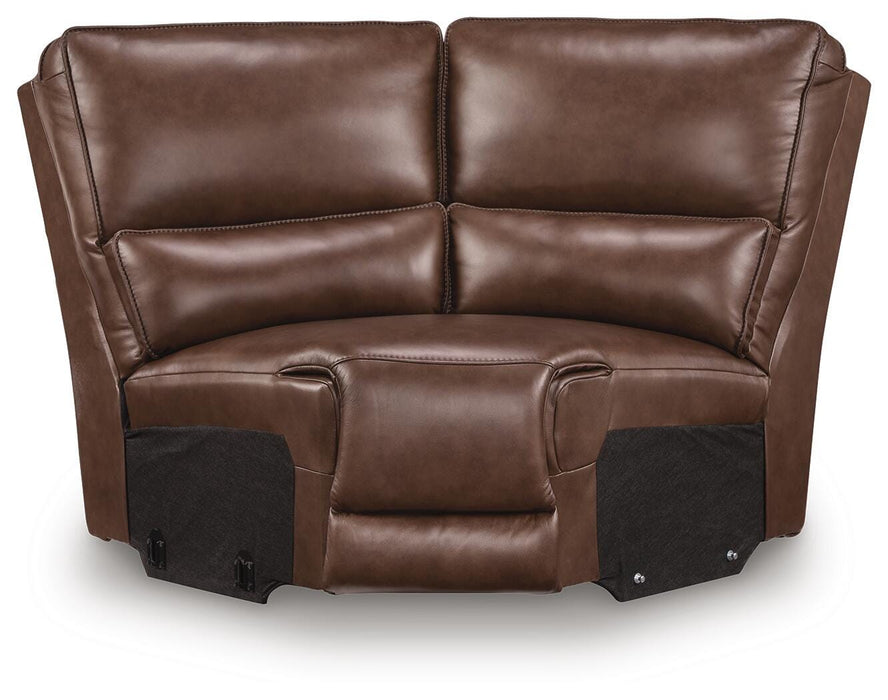 DeepWakes Reclining Sectional with Storage Console - Furniture 4 Less (Jacksonville, NC)