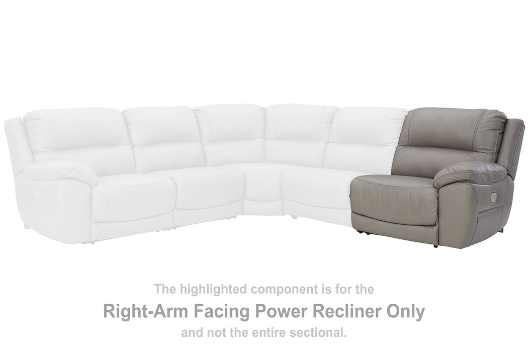 Dunleith 3-Piece Power Reclining Sectional Loveseat with Console - Furniture 4 Less (Jacksonville, NC)