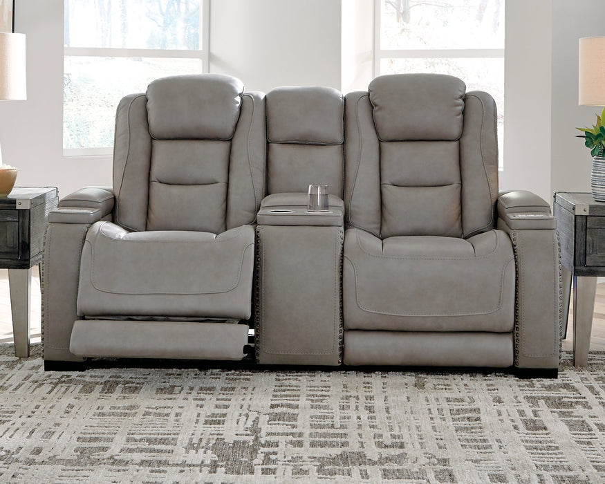 The Man-Den Power Reclining Loveseat with Console - Furniture 4 Less (Jacksonville, NC)