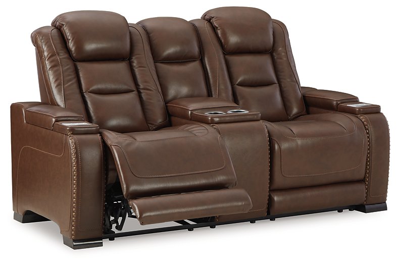 The Man-Den Power Reclining Loveseat with Console - Furniture 4 Less (Jacksonville, NC)