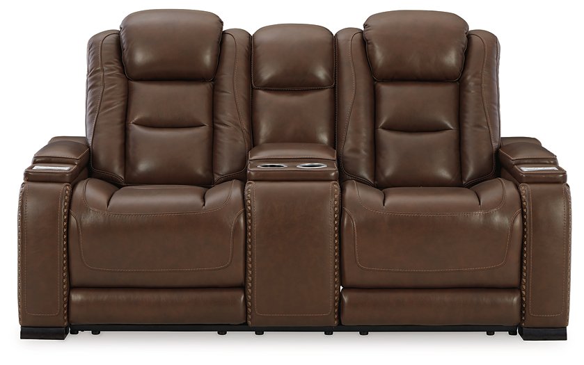 The Man-Den Power Reclining Loveseat with Console - Furniture 4 Less (Jacksonville, NC)