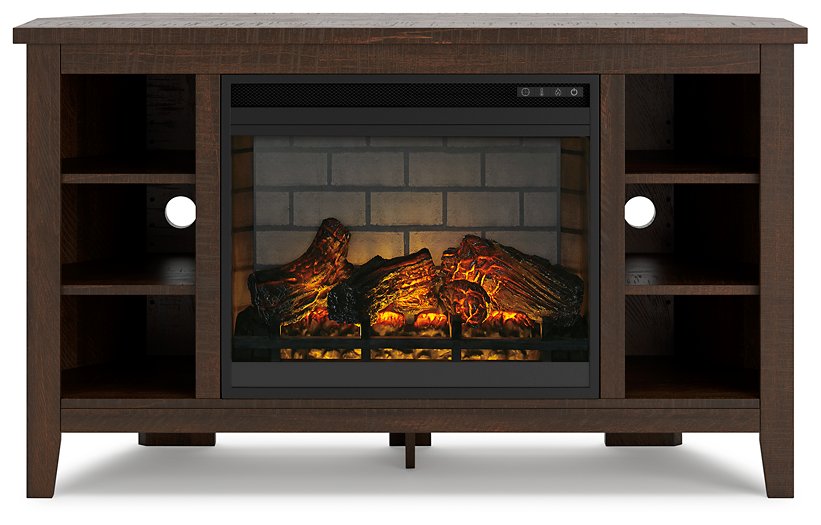 Camiburg Corner TV Stand with Electric Fireplace - Furniture 4 Less (Jacksonville, NC)