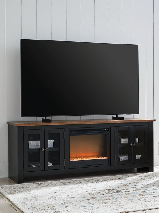 Wildenauer 76" TV Stand with Electric Fireplace - Furniture 4 Less (Jacksonville, NC)