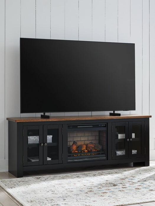 Wildenauer 76" TV Stand with Electric Fireplace - Furniture 4 Less (Jacksonville, NC)
