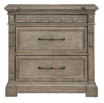 Liberty Furniture Town & Country Bedside Chest w/ Charging Station in Dusty Taupe - Furniture 4 Less (Jacksonville, NC)