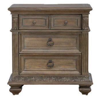 Liberty Furniture Carlisle Court Bedside Chest with Charging Station in Chestnut with Dusty Wax - Furniture 4 Less (Jacksonville, NC)