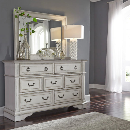 Abbey Park King California Sleigh Bed, Dresser & Mirror, Chest image