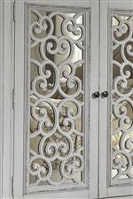 Liberty Furniture Abbey Park Mirrored Door Chest in Antique White