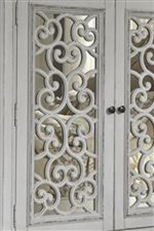 Liberty Furniture Abbey Park Mirrored Door Chest in Antique White - Furniture 4 Less (Jacksonville, NC)
