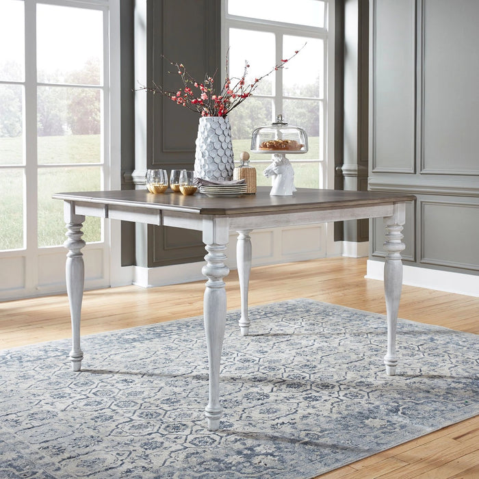 Ocean Isle Gathering Table in Antique White with Weathered Pine image