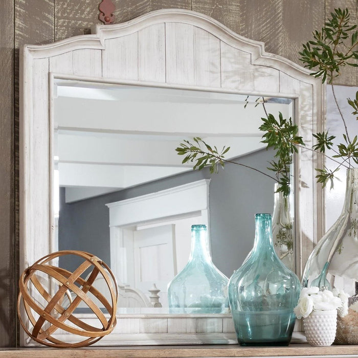 Liberty Furniture Farmhouse Reimagined Mirror in Antique White - Furniture 4 Less (Jacksonville, NC)