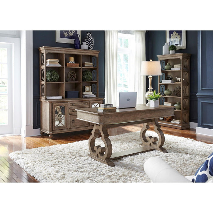 Liberty Simply Elegant Credenza with Hutch in Heathered Taupe - Furniture 4 Less (Jacksonville, NC)