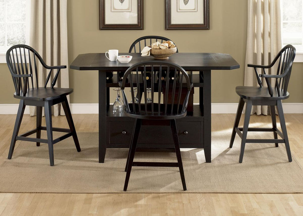 Liberty Furniture Hearthstone Windsor Back Arm Chair in Black (Set of 2) - Furniture 4 Less (Jacksonville, NC)