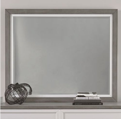 Liberty Furniture Palmetto Heights Landscape Mirror in Shell White and Driftwood - Furniture 4 Less (Jacksonville, NC)