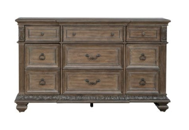 Liberty Furniture Carlisle Court 9 Drawer Dresser in Chestnut with Dusty Wax - Furniture 4 Less (Jacksonville, NC)