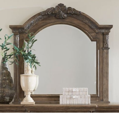 Liberty Furniture Carlisle Court Arched Mirror in Chestnut with Dusty Wax - Furniture 4 Less (Jacksonville, NC)