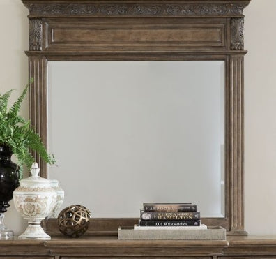 Liberty Furniture Carlisle Court Landscape Mirror in Chestnut with Dusty Wax - Furniture 4 Less (Jacksonville, NC)