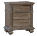 Liberty Furniture Carlisle Court 3 Drawer Nightstand with Charging Station in Chestnut with Dusty Wax image